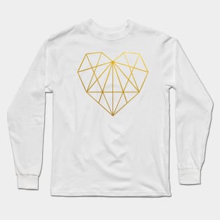 Gold geometric heart Long Sleeve T-Shirt